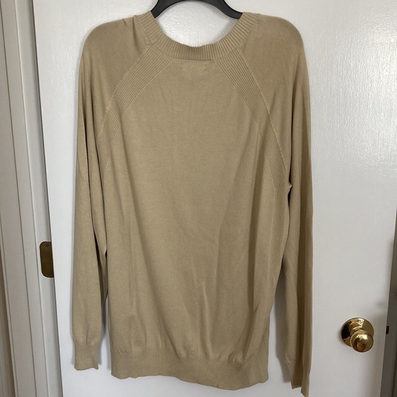 Alfani Men's Size XL Ribbed Raglan Sweater, Pale Khaki - Picture 4 of 11
